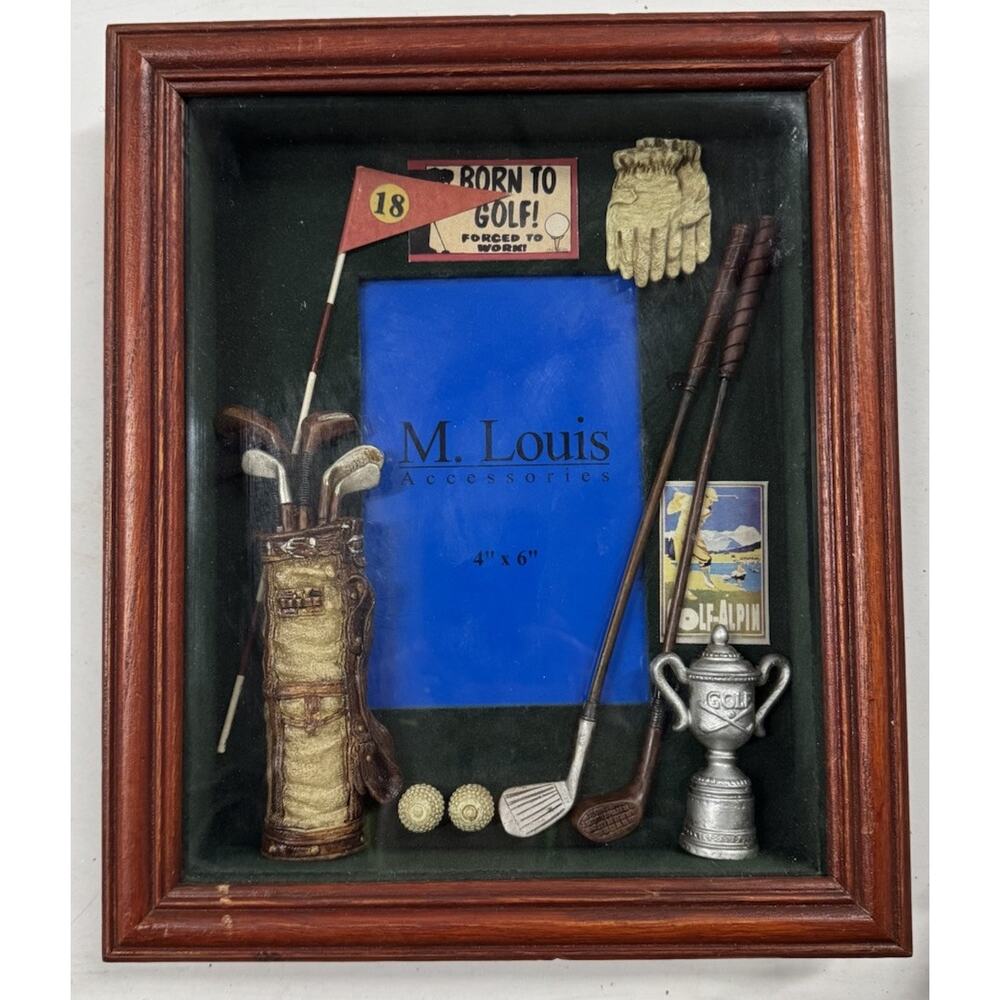 Vintage M. Louis Accessories 4”x6”Frame (Born To Golf Forced To Work)
